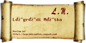Légrádi Mátka névjegykártya